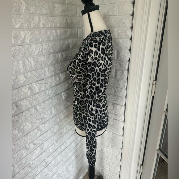 The Kooples Long Sleeve Leopard Print Tee - Picture 3 of 5